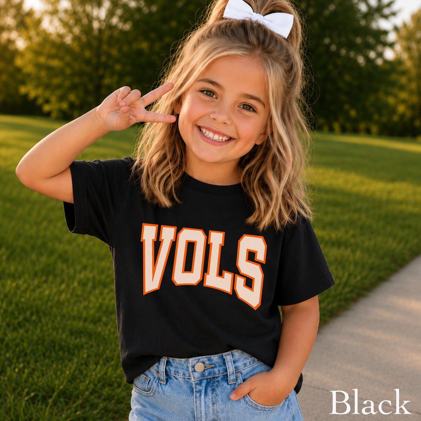 Orange And White College Game Day Youth Comfort Color T-Shirt