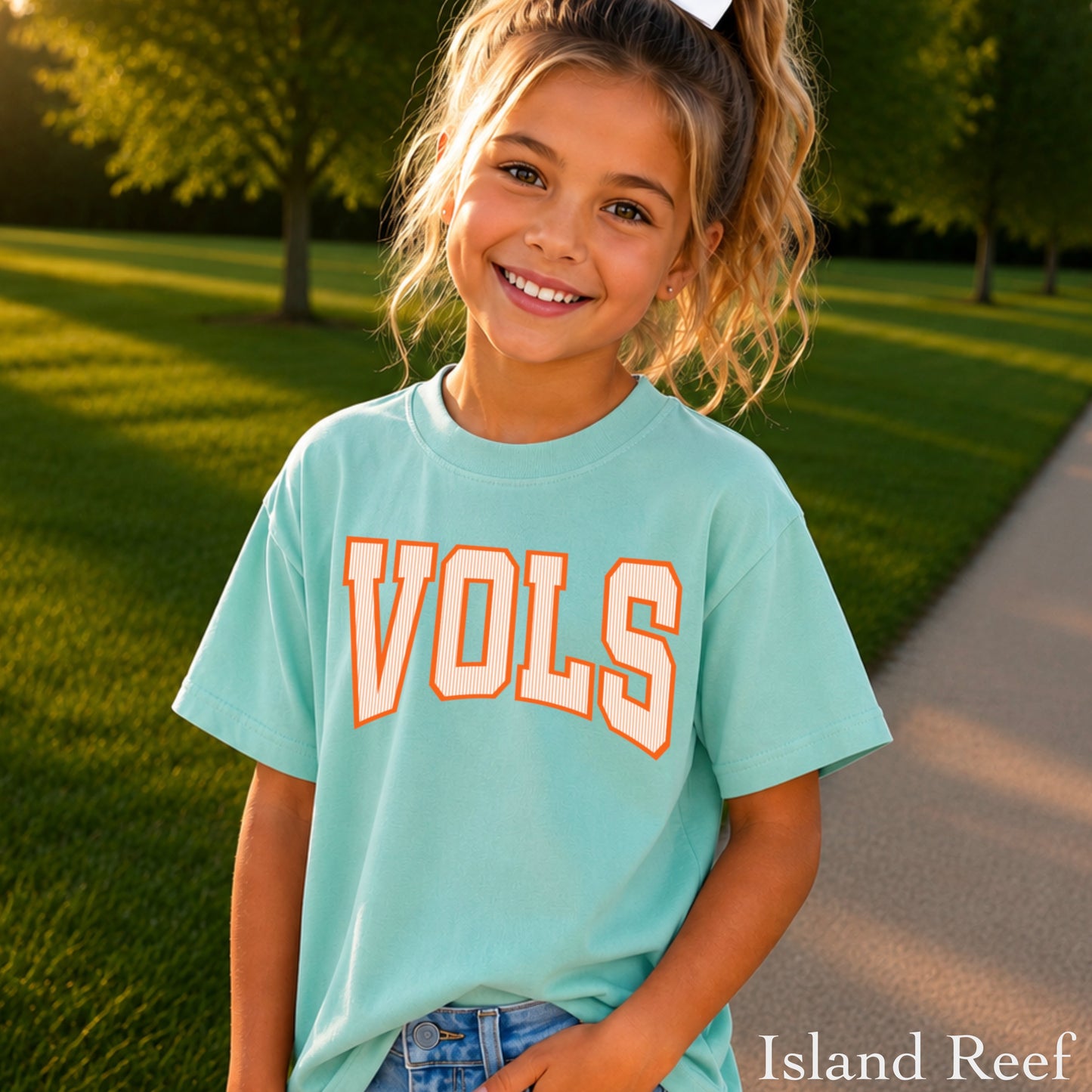 Orange And White College Game Day Youth Comfort Color T-Shirt