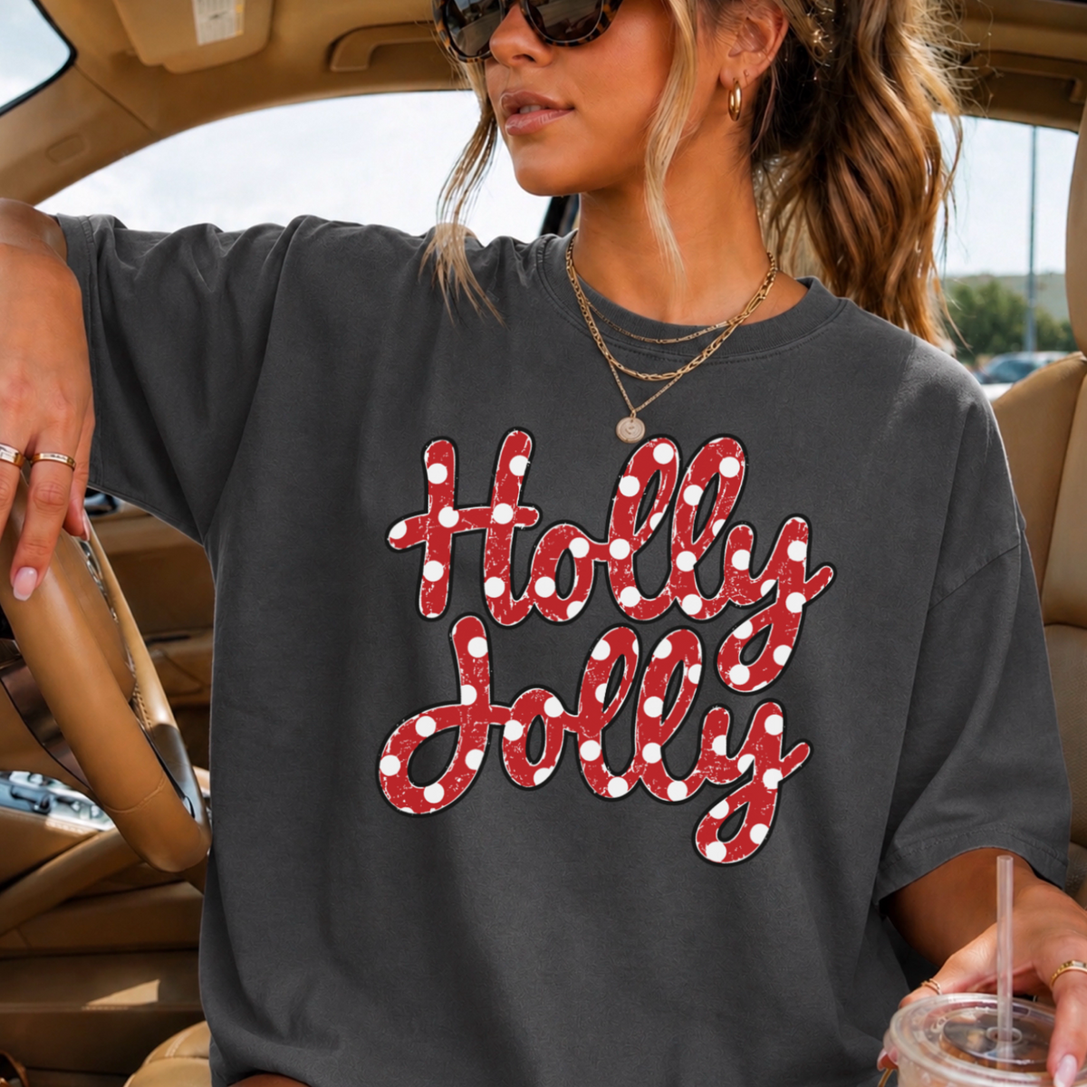 Holly Jolly Comfort Color Graphic Tee