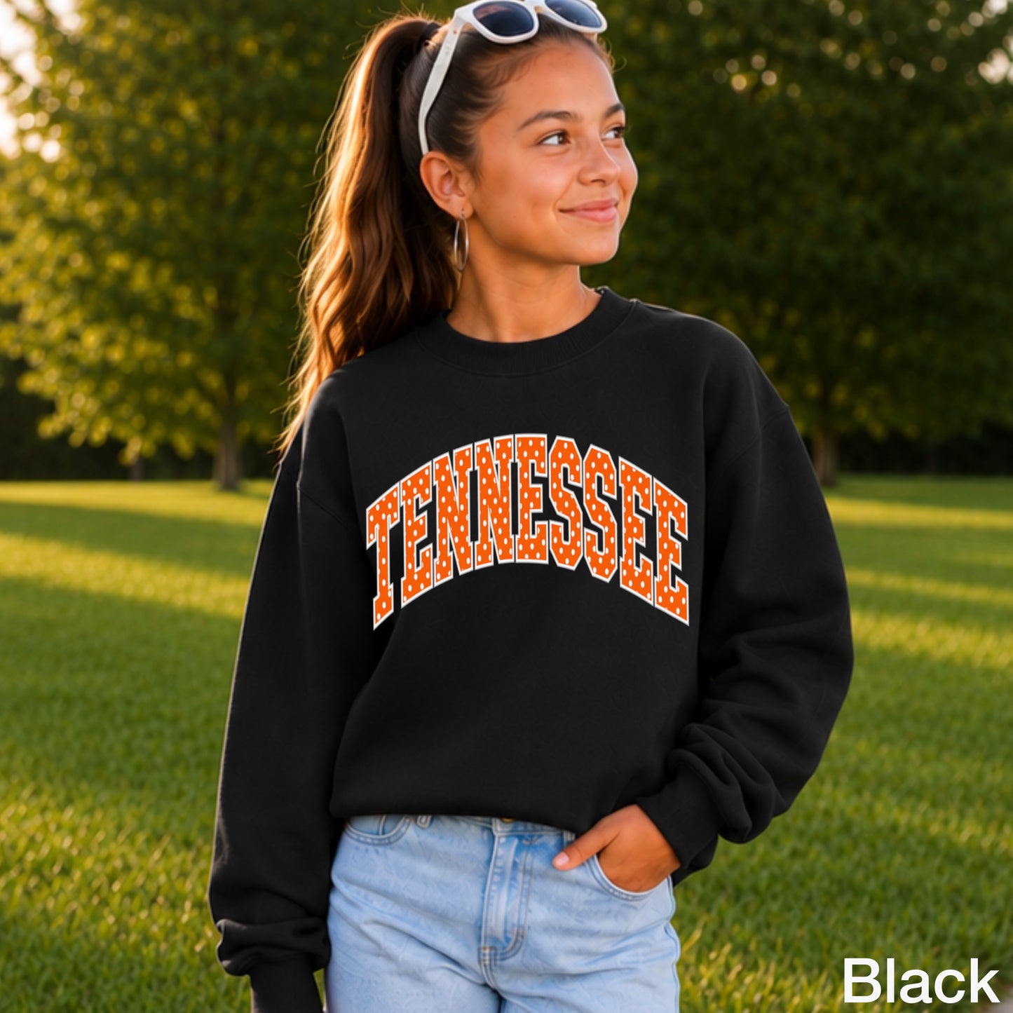 Tennessee Polka Dot Youth Crewneck Sweatshirt