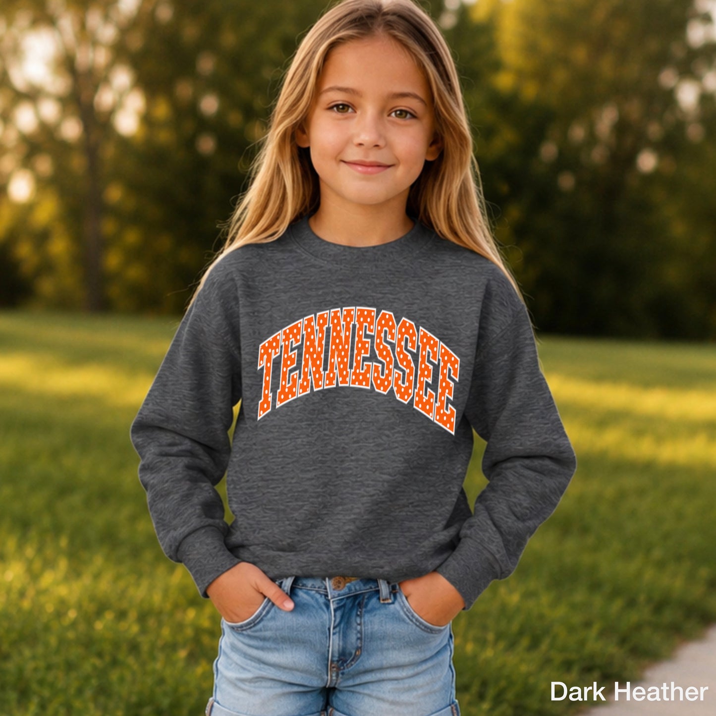Tennessee Polka Dot Youth Crewneck Sweatshirt