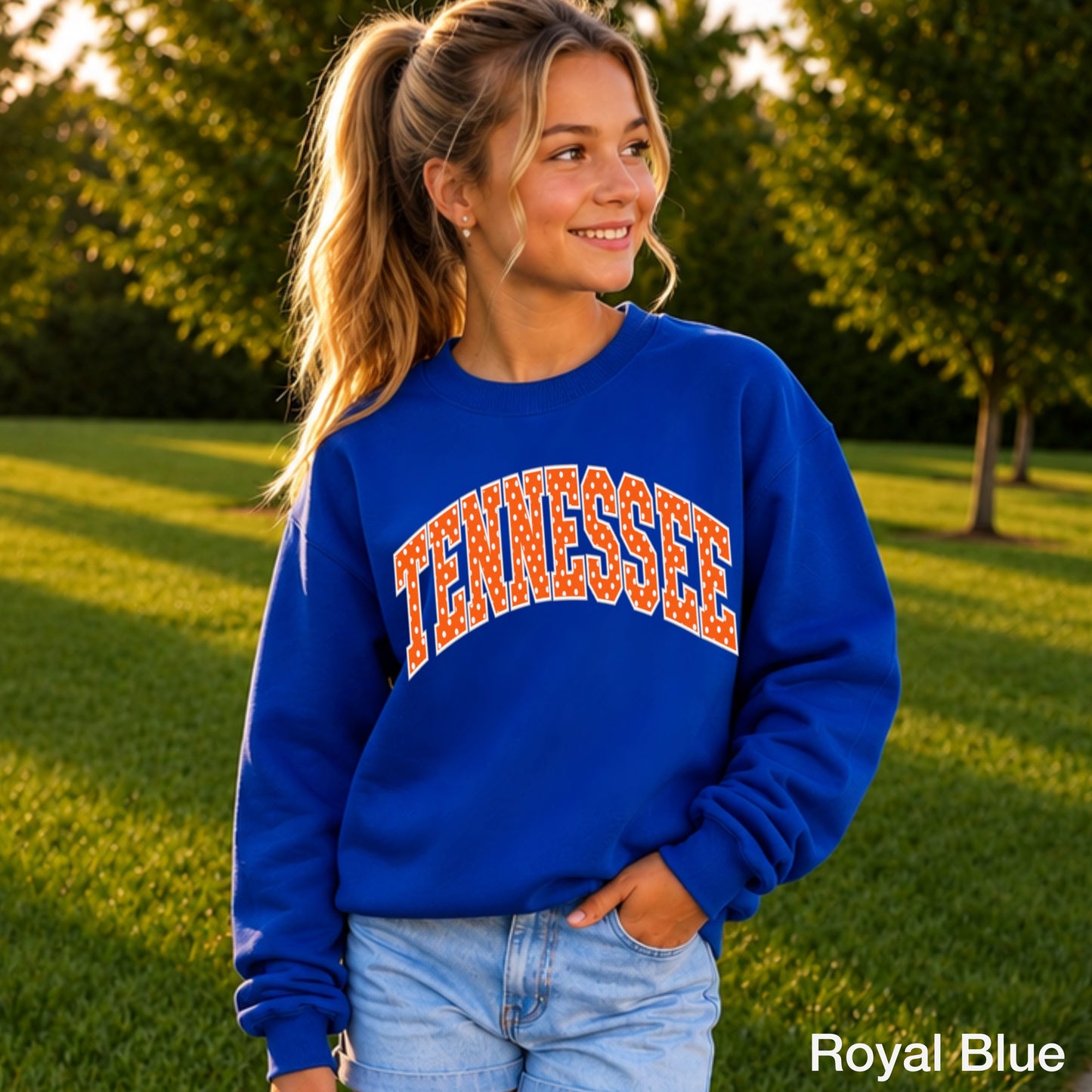 Tennessee Polka Dot Youth Crewneck Sweatshirt
