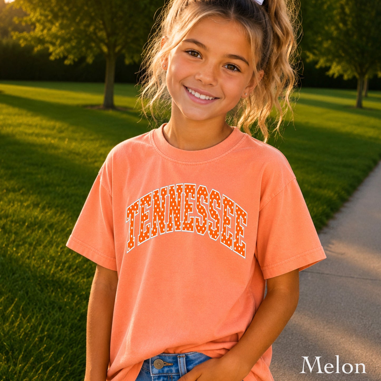 Tennessee Polka Dot Youth Comfort Color T-Shirt