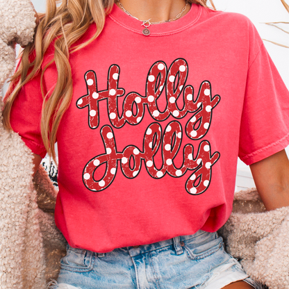 Holly Jolly Comfort Color Graphic Tee