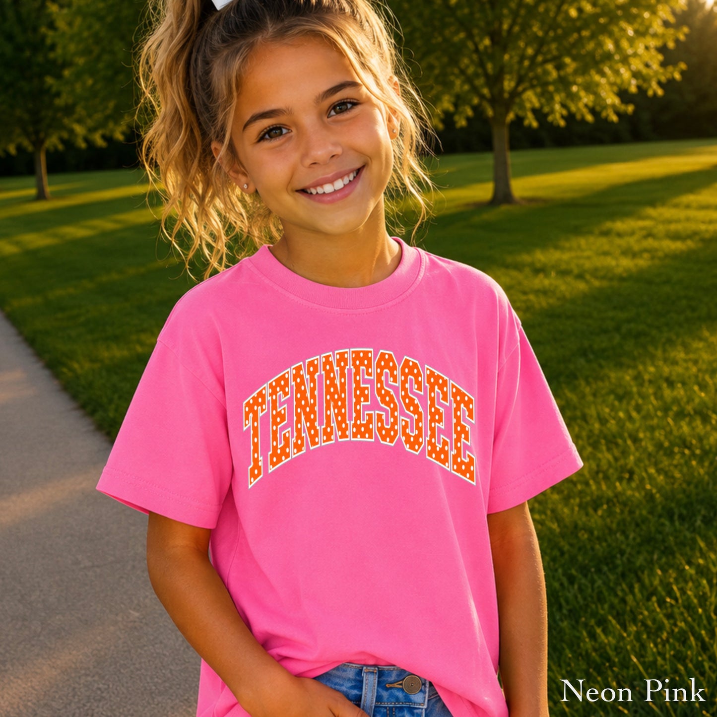 Tennessee Polka Dot Youth Comfort Color T-Shirt