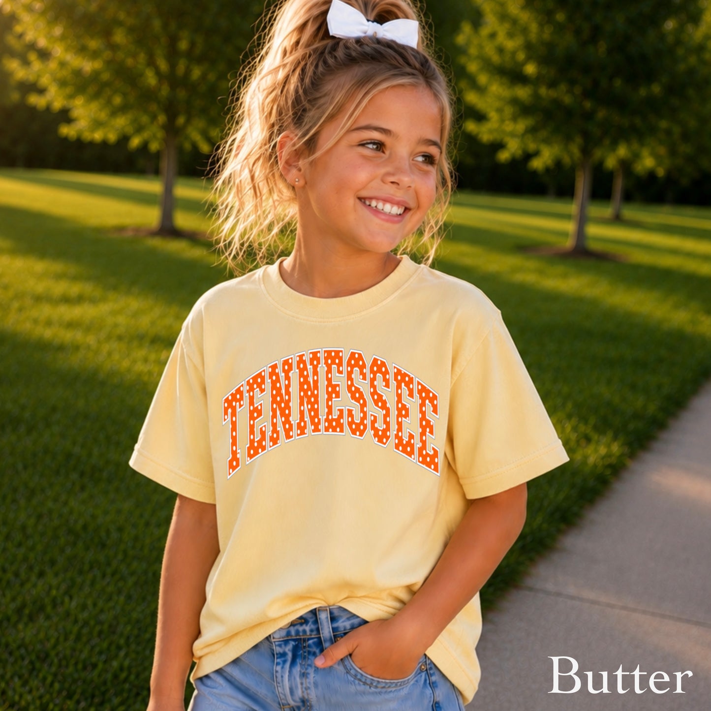 Tennessee Polka Dot Youth Comfort Color T-Shirt