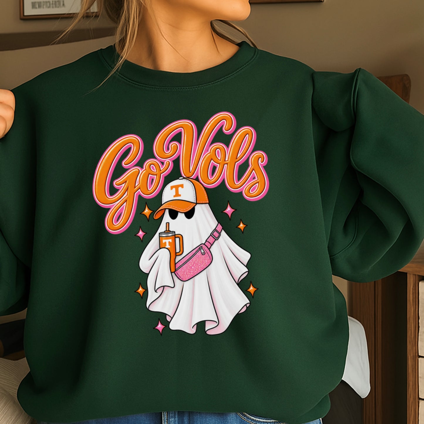 Tennessee Halloween Ghost Crewneck Sweatshirt