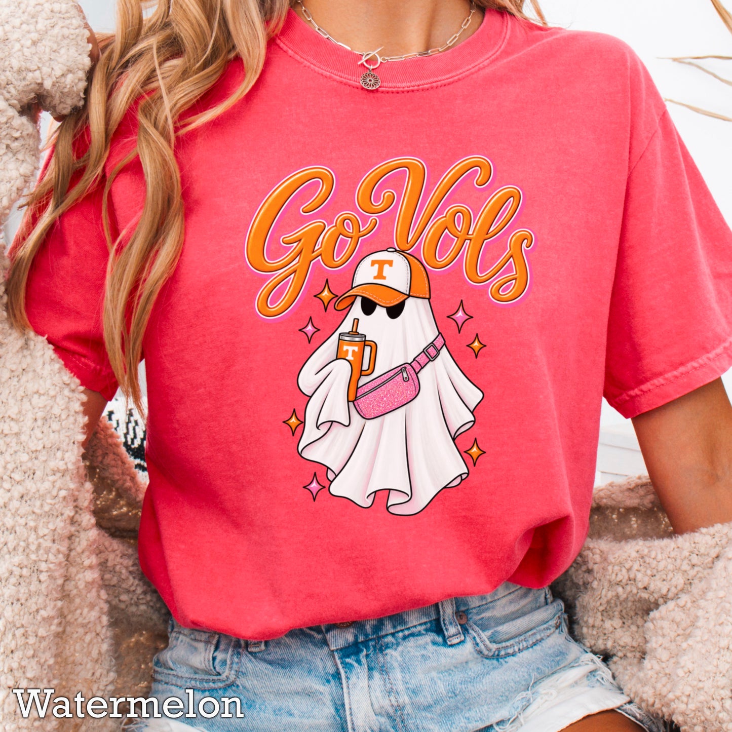 Tennessee Halloween Ghost Comfort Color Graphic Tee