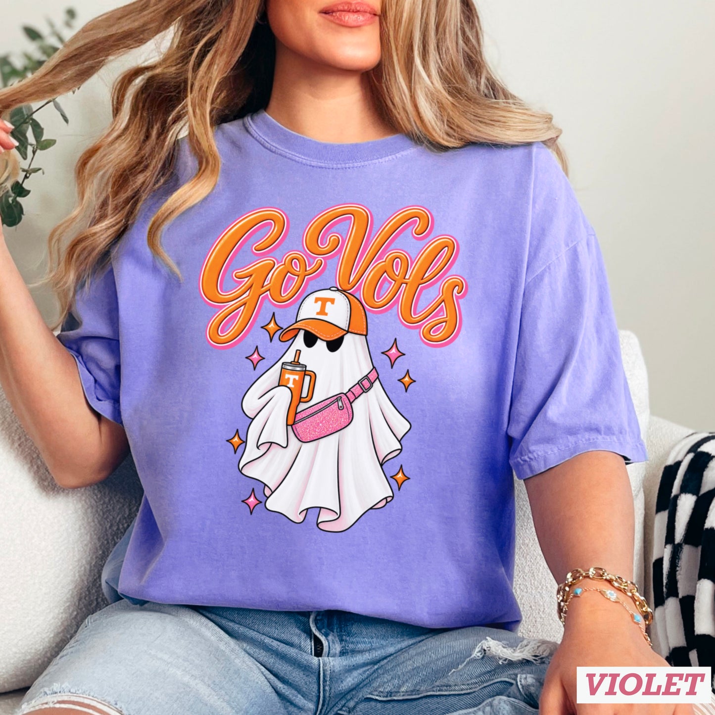Tennessee Halloween Ghost Comfort Color Graphic Tee