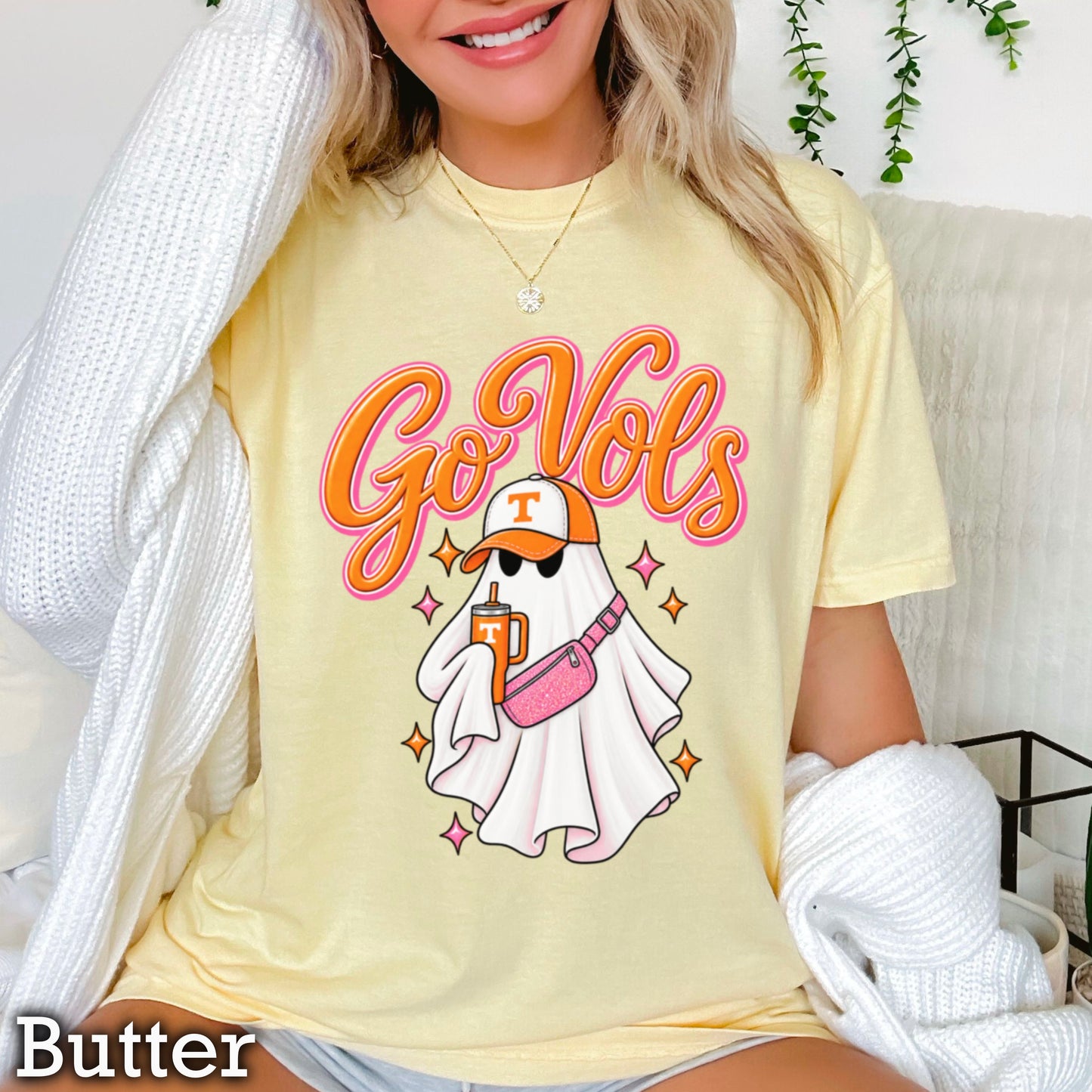 Tennessee Halloween Ghost Comfort Color Graphic Tee