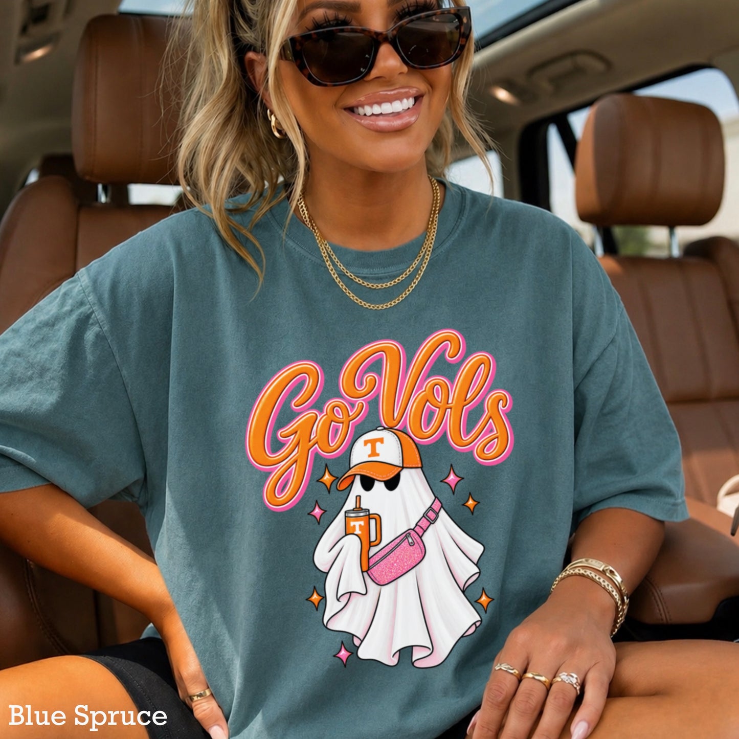 Tennessee Halloween Ghost Comfort Color Graphic Tee