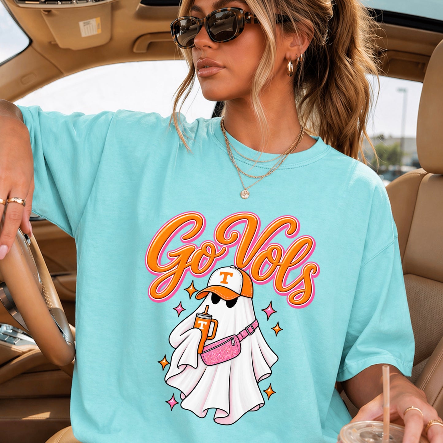 Tennessee Halloween Ghost Comfort Color Graphic Tee