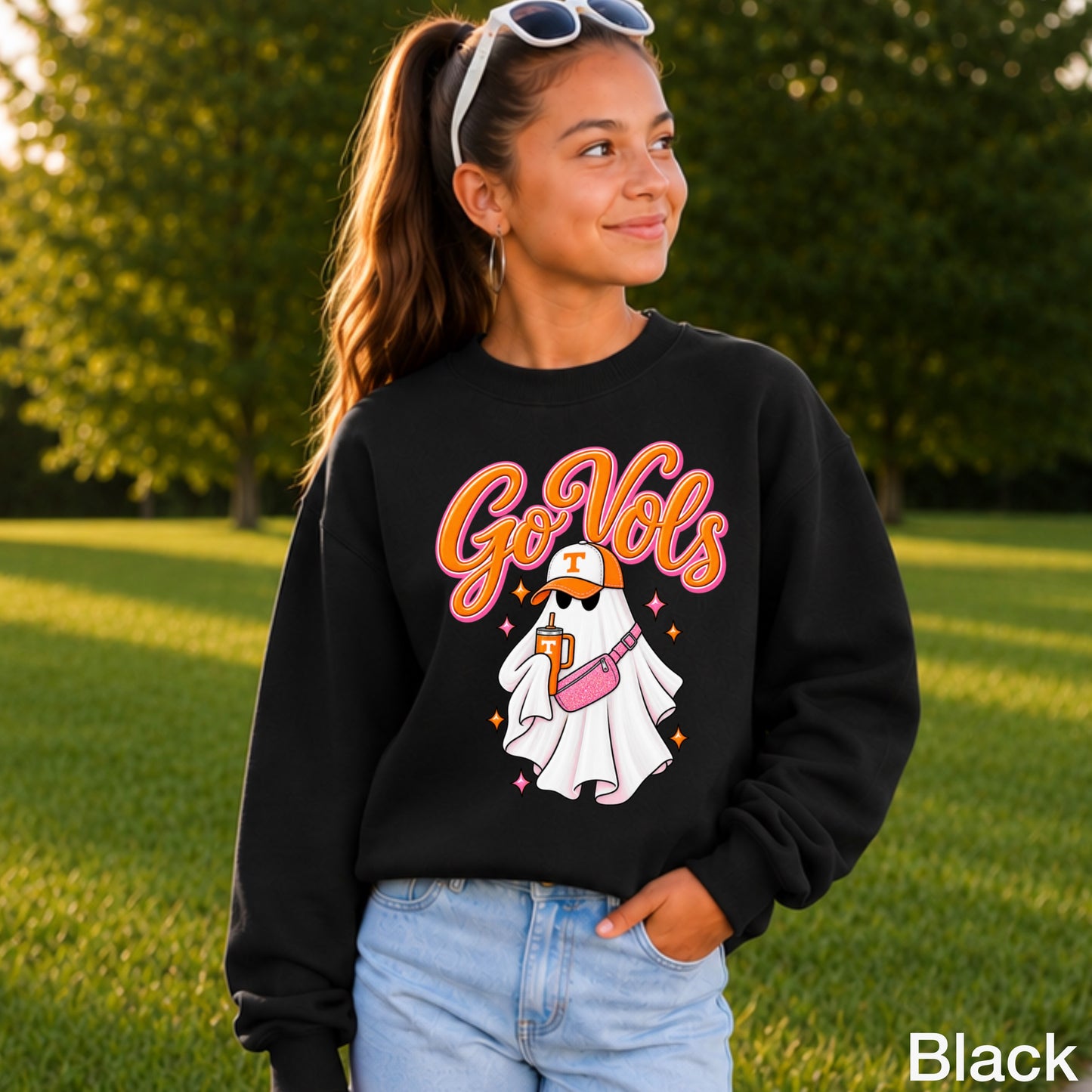 Tennessee Halloween Ghost Youth Crewneck Sweatshirt