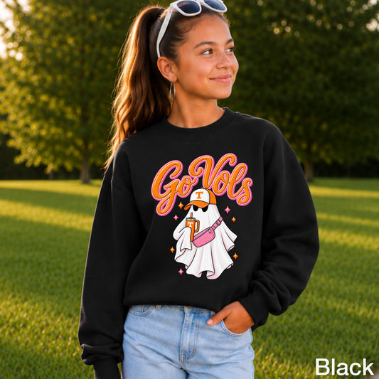 Tennessee Halloween Ghost Youth Crewneck Sweatshirt