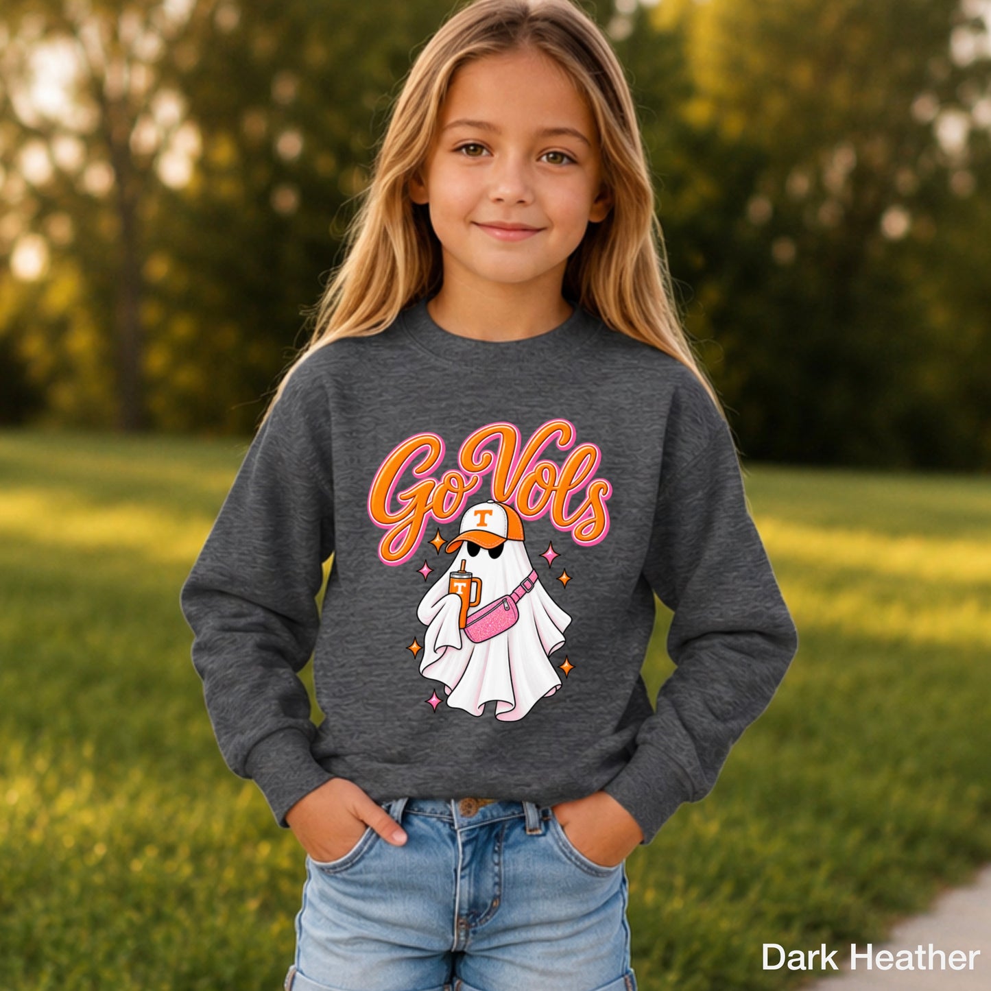 Tennessee Halloween Ghost Youth Crewneck Sweatshirt