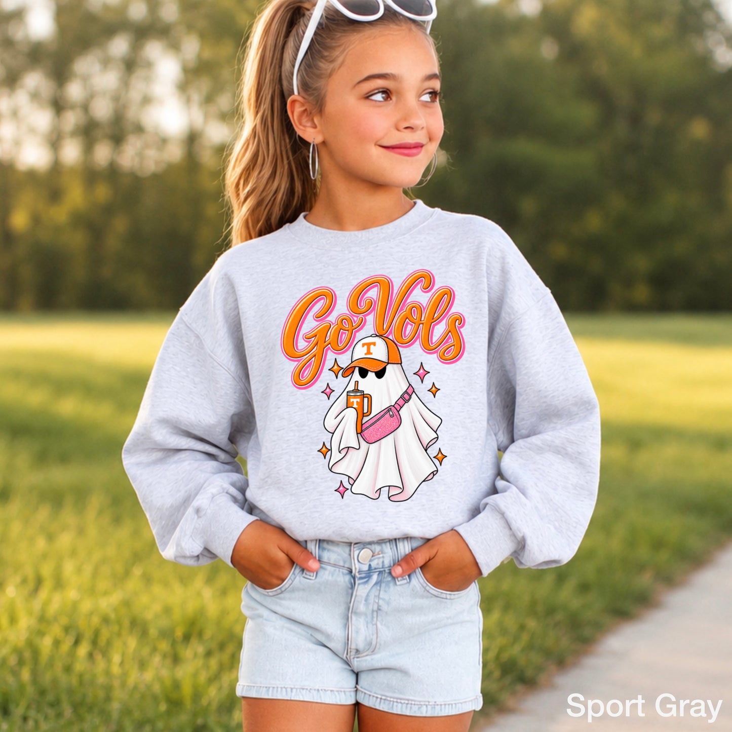 Tennessee Halloween Ghost Youth Crewneck Sweatshirt