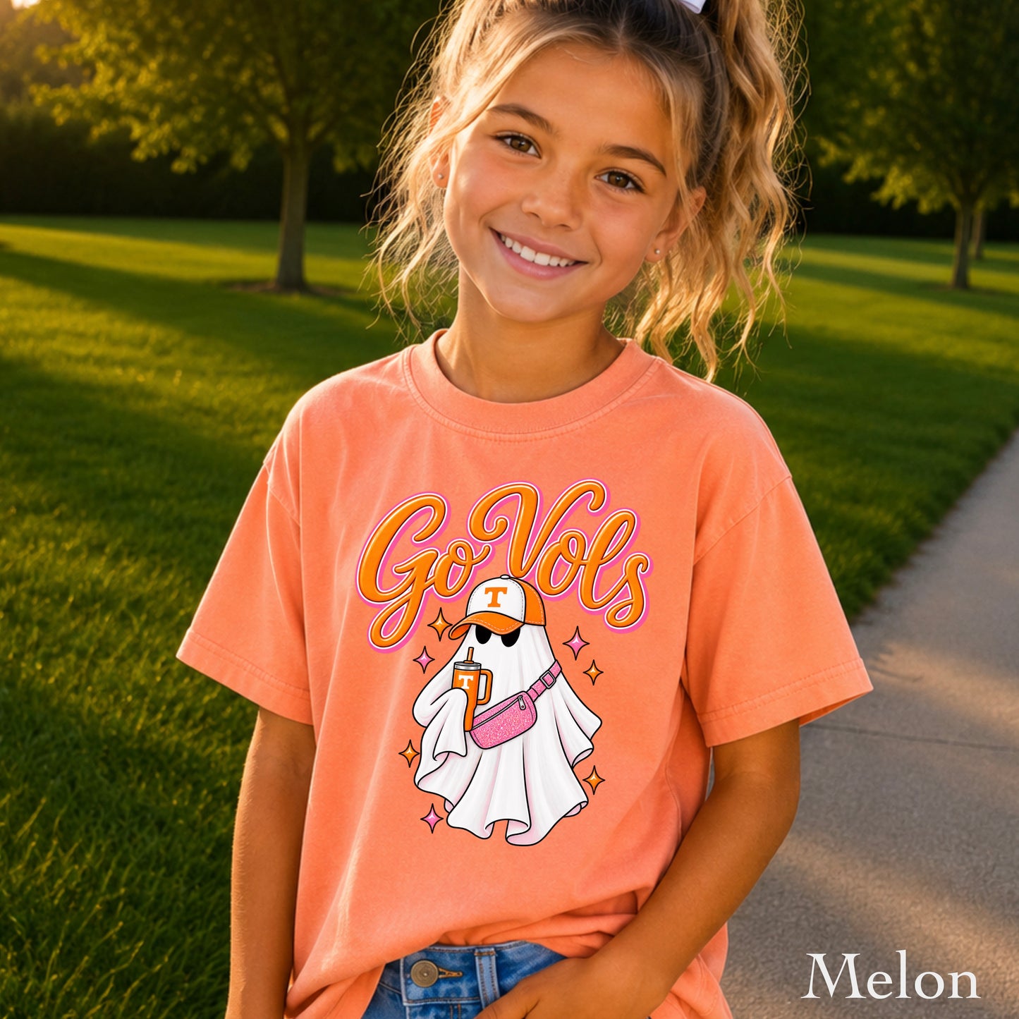 Tennessee Halloween Ghost Youth Comfort Color T-Shirt