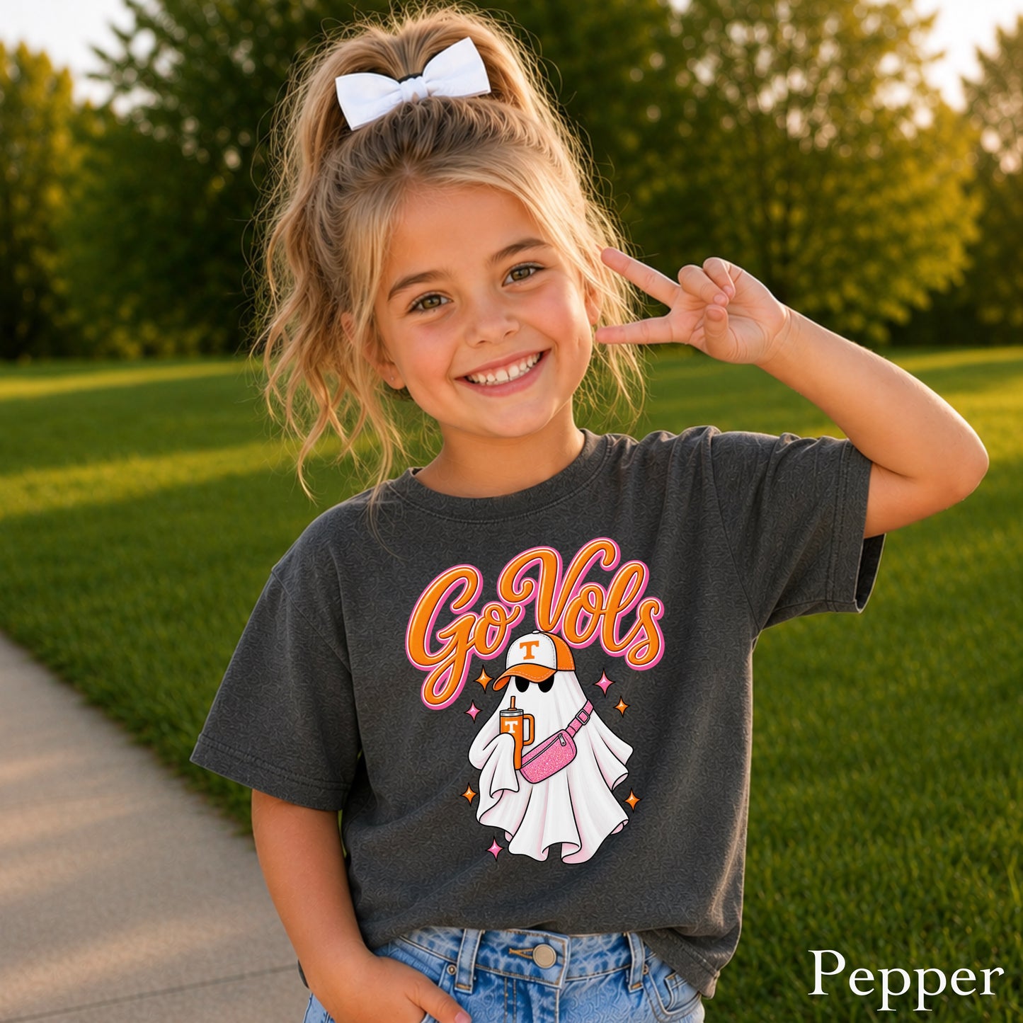 Tennessee Halloween Ghost Youth Comfort Color T-Shirt