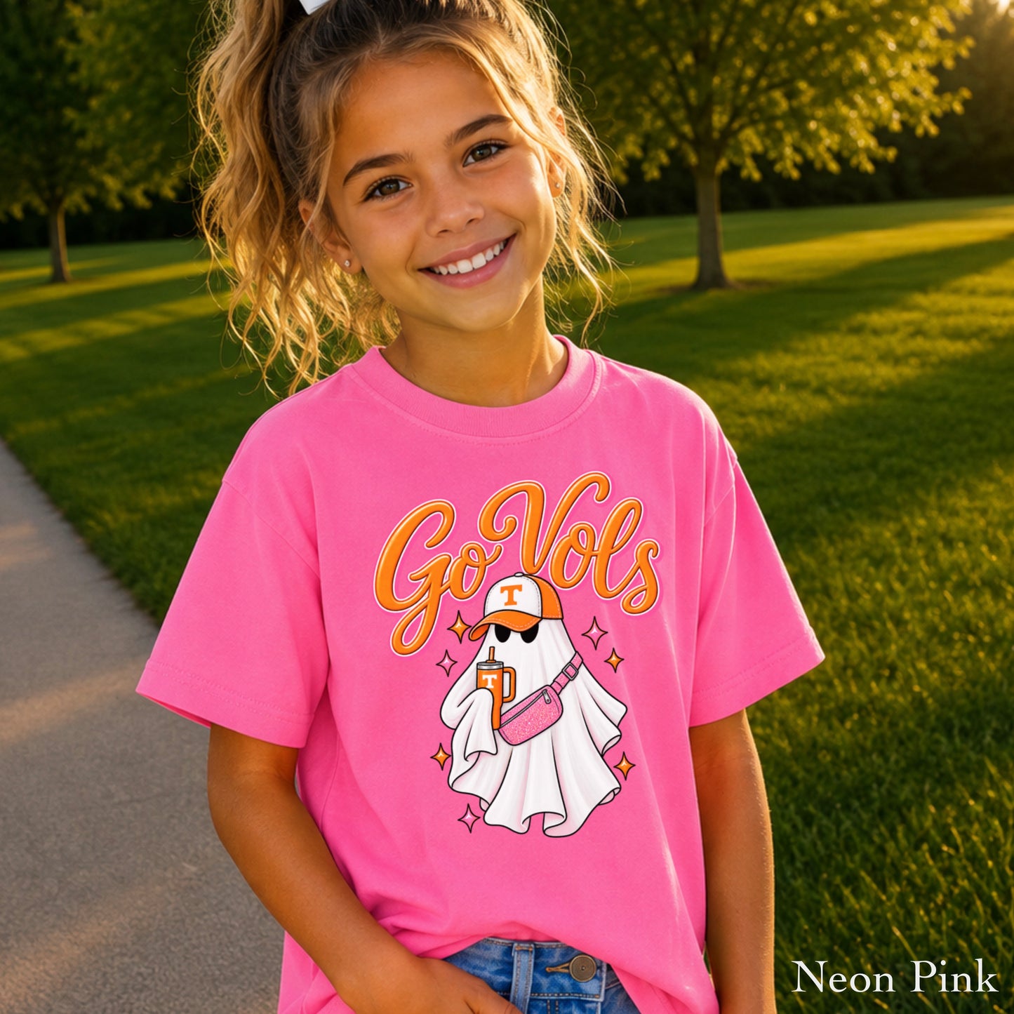Tennessee Halloween Ghost Youth Comfort Color T-Shirt