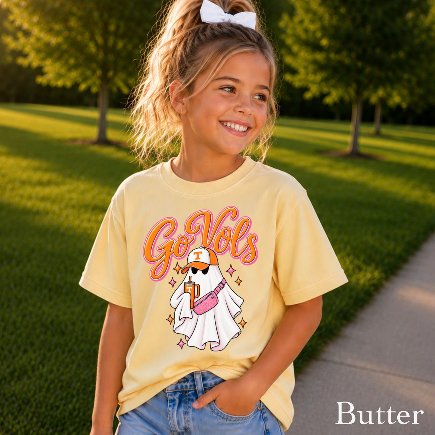Tennessee Halloween Ghost Youth Comfort Color T-Shirt