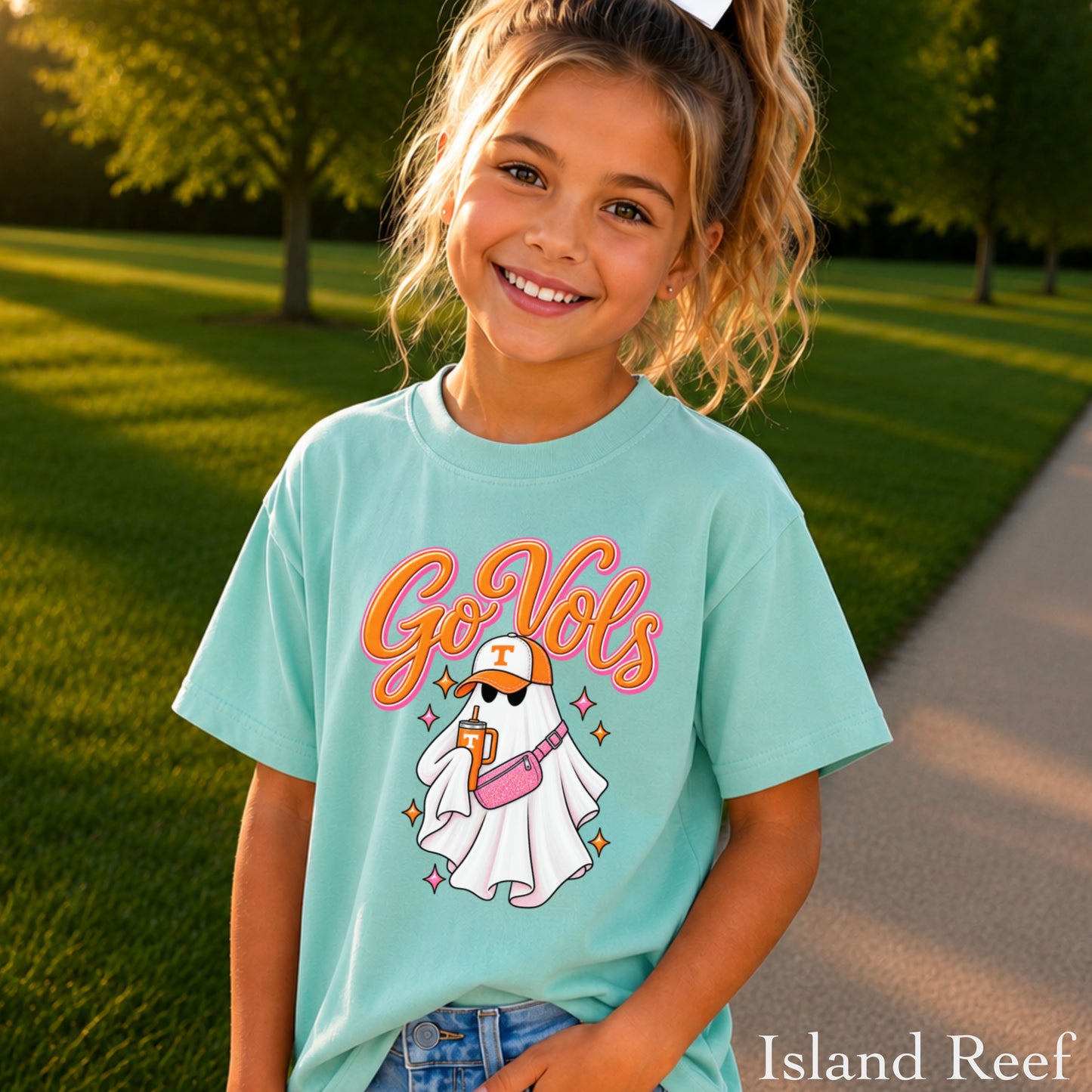 Tennessee Halloween Ghost Youth Comfort Color T-Shirt