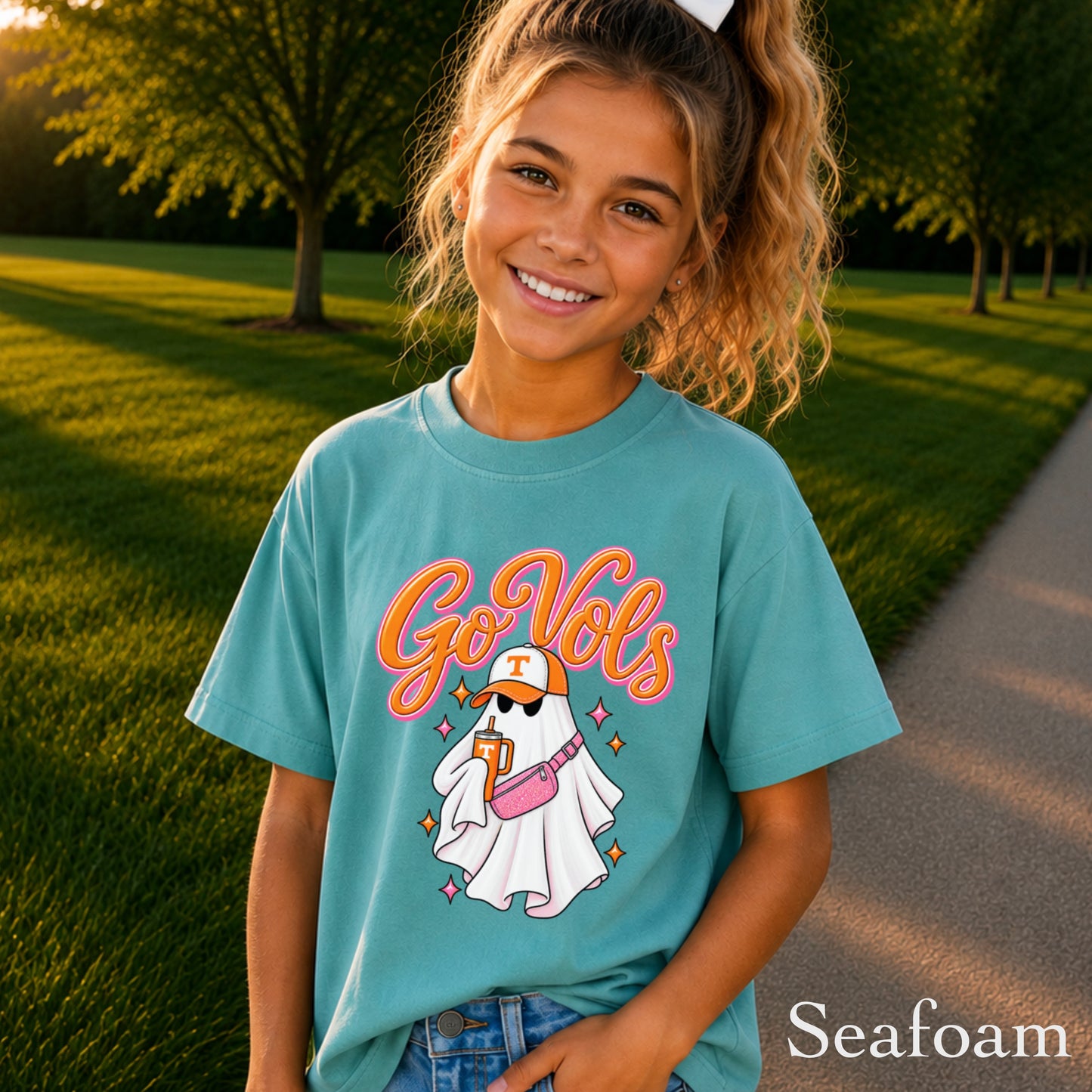 Tennessee Halloween Ghost Youth Comfort Color T-Shirt