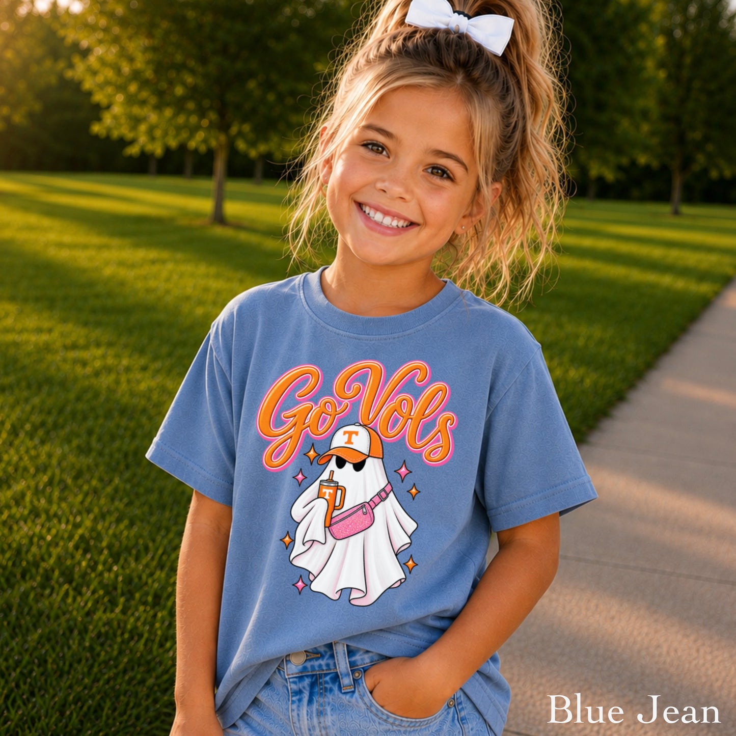 Tennessee Halloween Ghost Youth Comfort Color T-Shirt