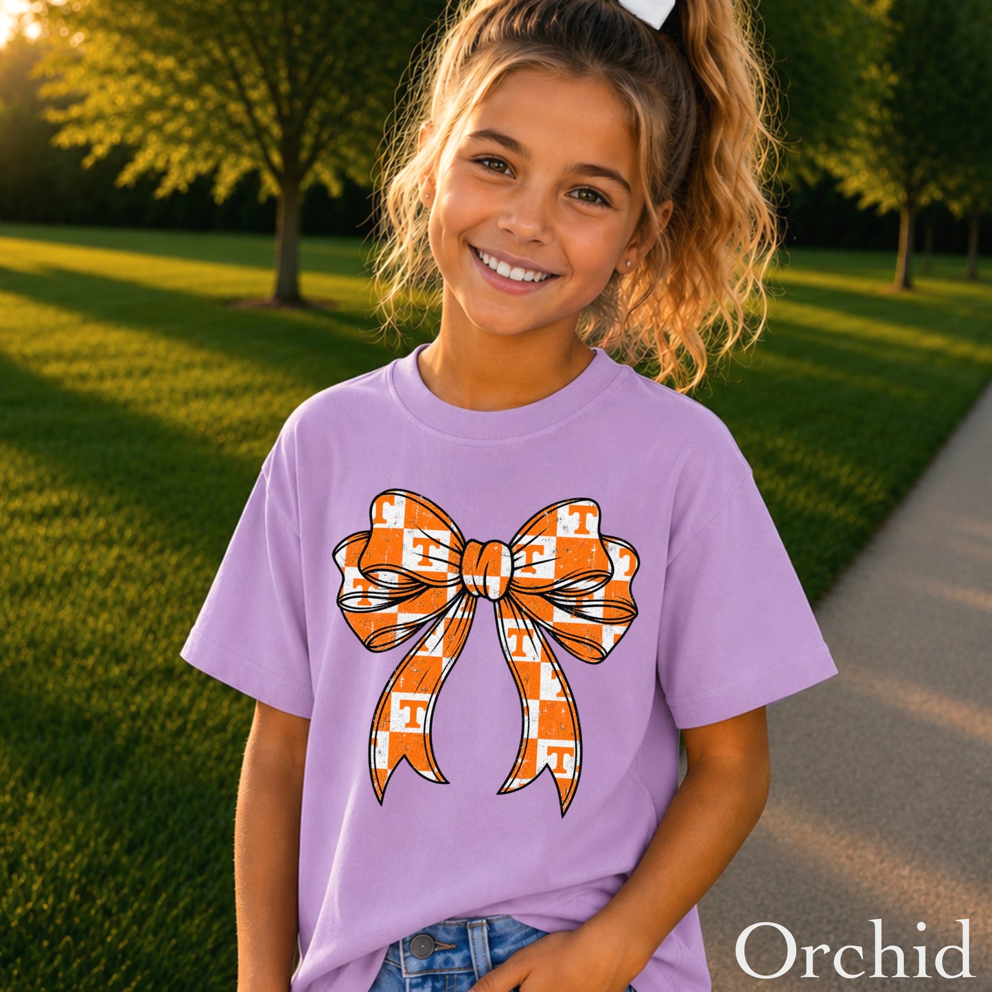 Tennessee Coquette Bow Youth Comfort Color T-Shirt