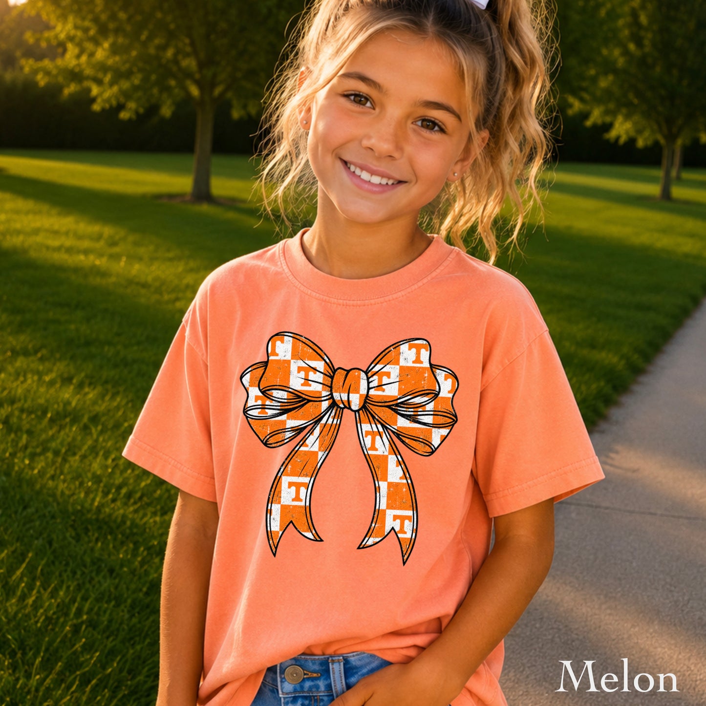 Tennessee Coquette Bow Youth Comfort Color T-Shirt
