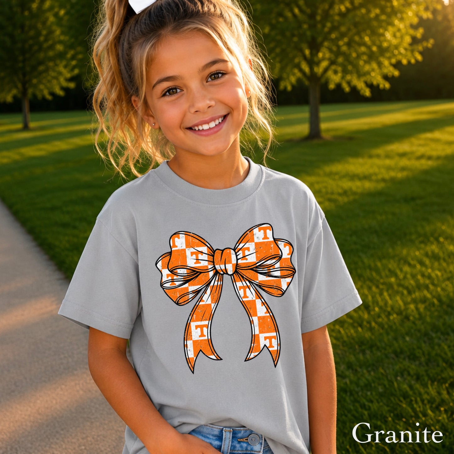 Tennessee Coquette Bow Youth Comfort Color T-Shirt