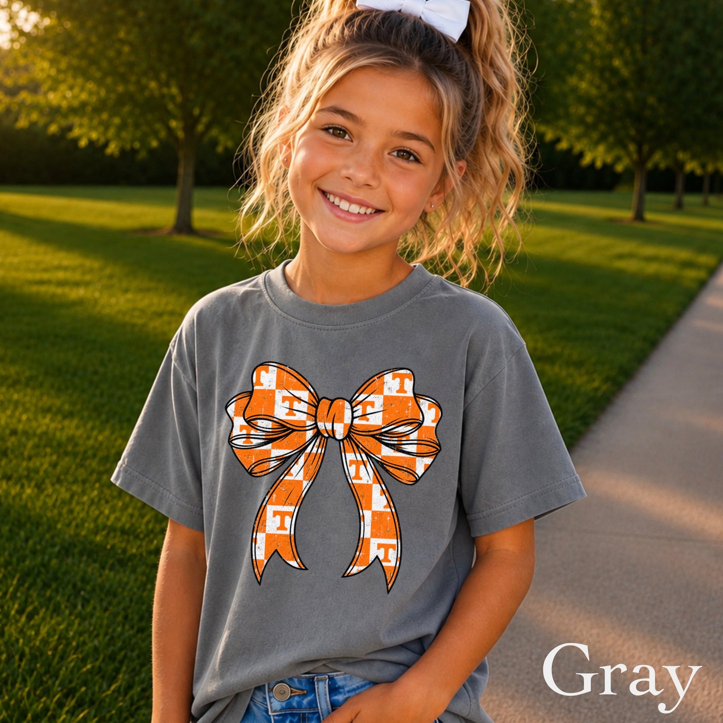 Tennessee Coquette Bow Youth Comfort Color T-Shirt