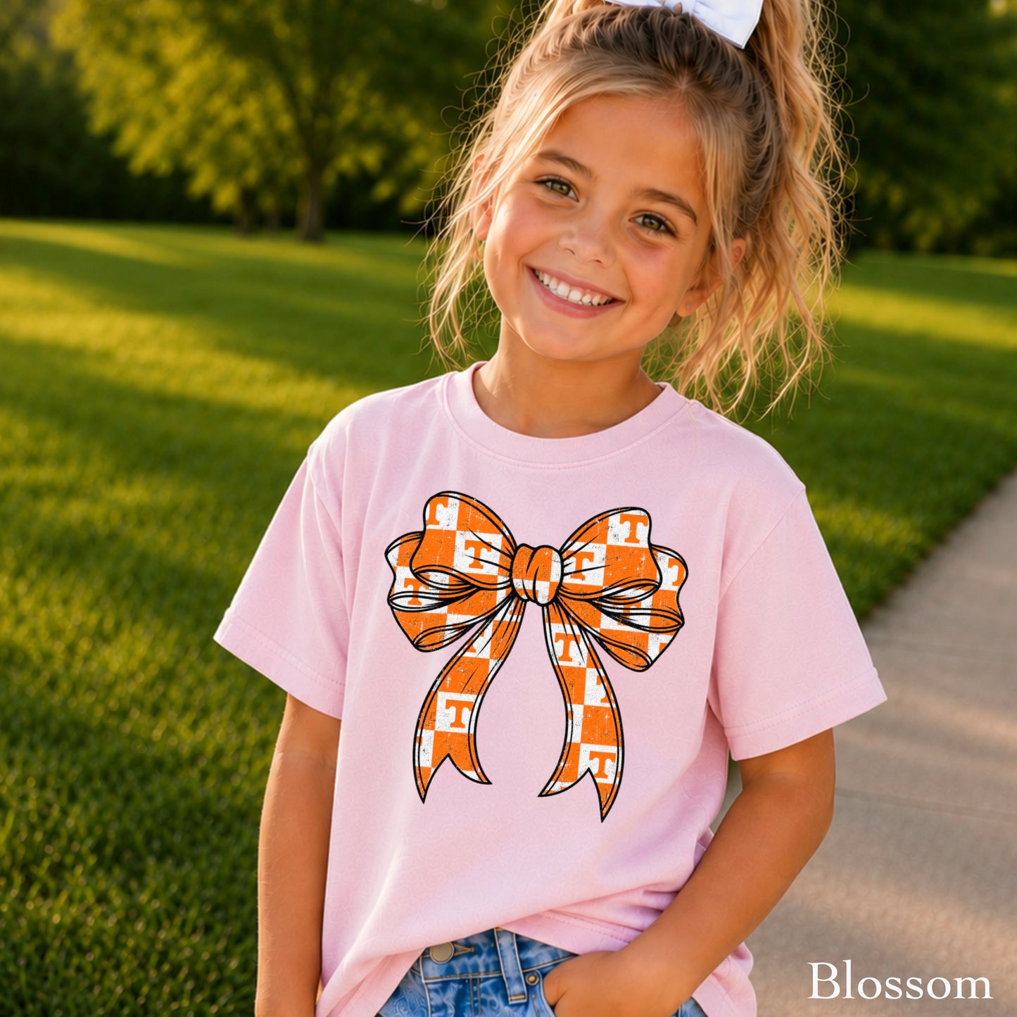 Tennessee Coquette Bow Youth Comfort Color T-Shirt
