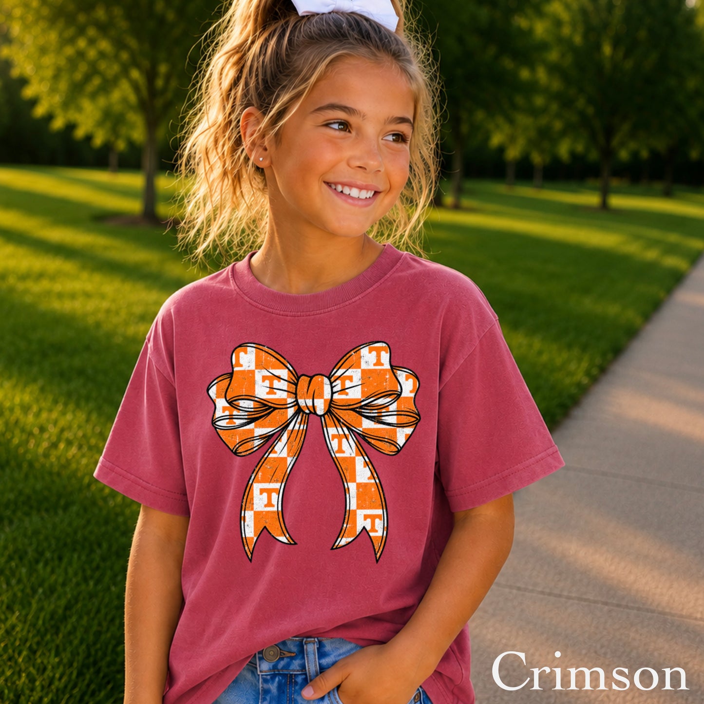 Tennessee Coquette Bow Youth Comfort Color T-Shirt