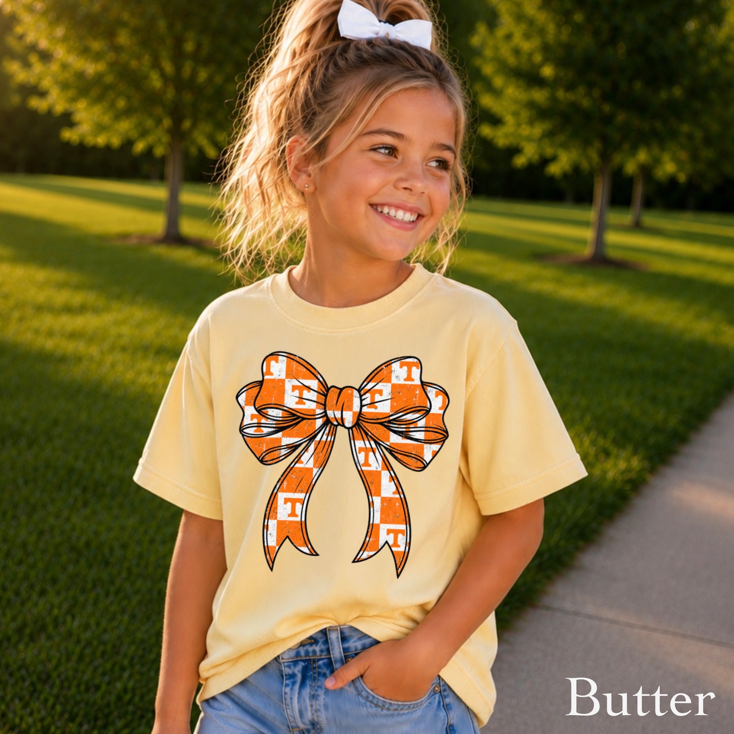 Tennessee Coquette Bow Youth Comfort Color T-Shirt