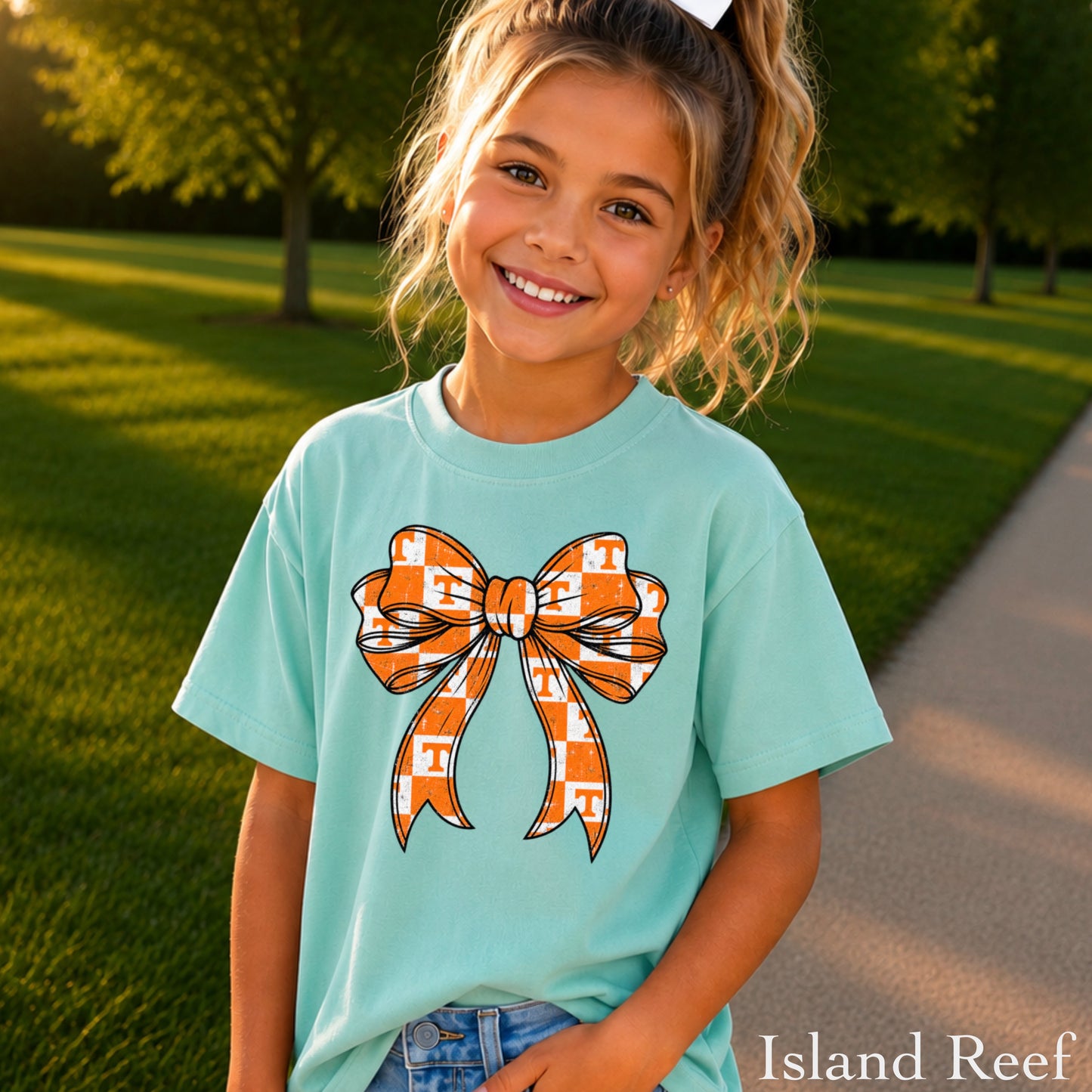 Tennessee Coquette Bow Youth Comfort Color T-Shirt