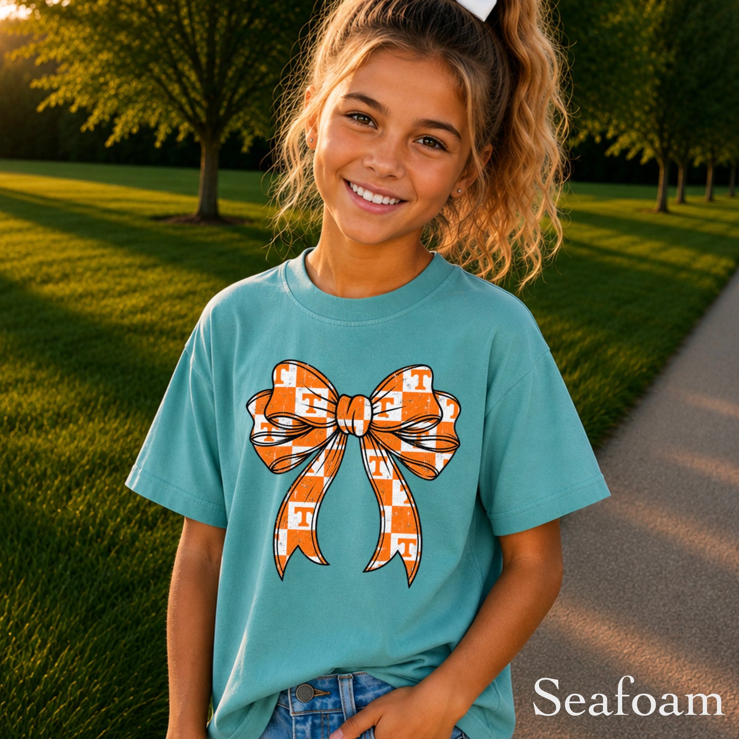 Tennessee Coquette Bow Youth Comfort Color T-Shirt