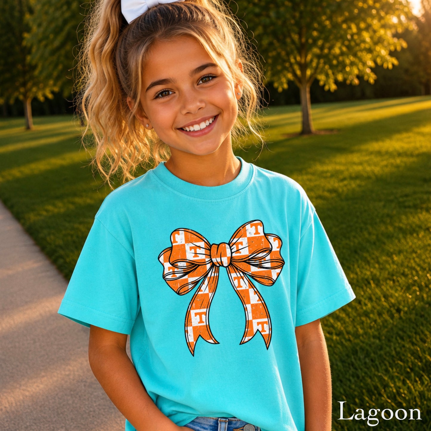 Tennessee Coquette Bow Youth Comfort Color T-Shirt