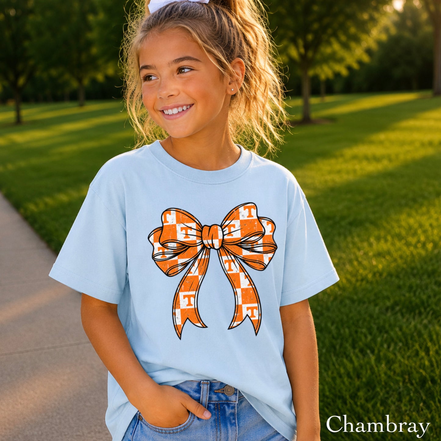 Tennessee Coquette Bow Youth Comfort Color T-Shirt