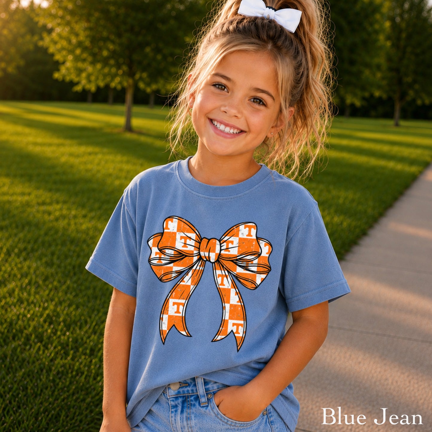 Tennessee Coquette Bow Youth Comfort Color T-Shirt