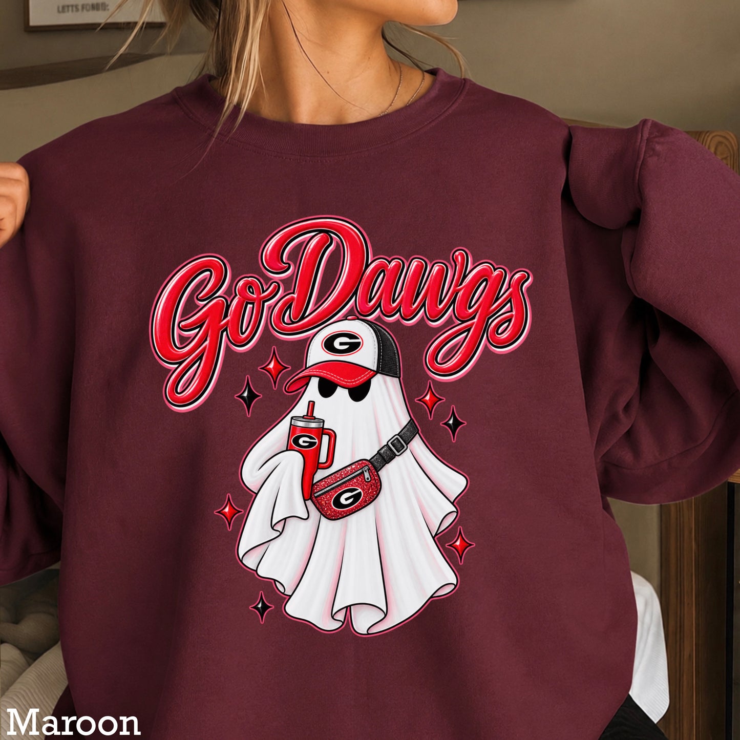 Georgia Halloween Ghost Crewneck Sweatshirt