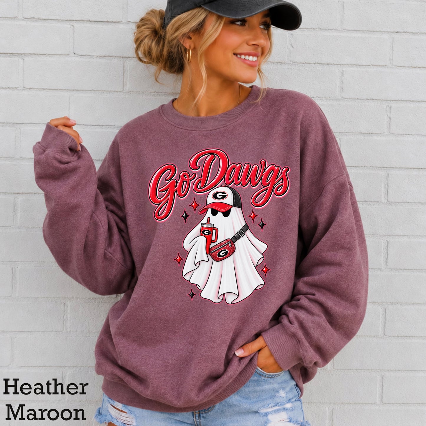 Georgia Halloween Ghost Crewneck Sweatshirt