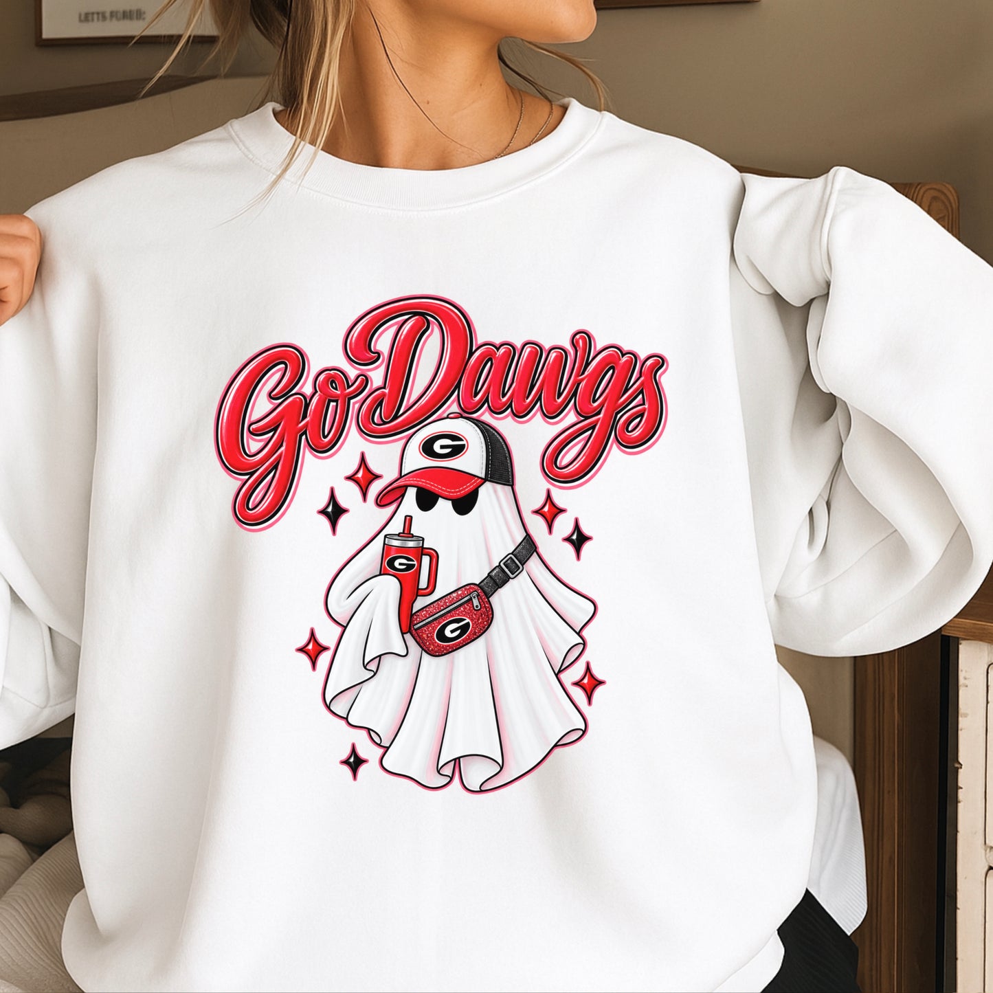 Georgia Halloween Ghost Crewneck Sweatshirt