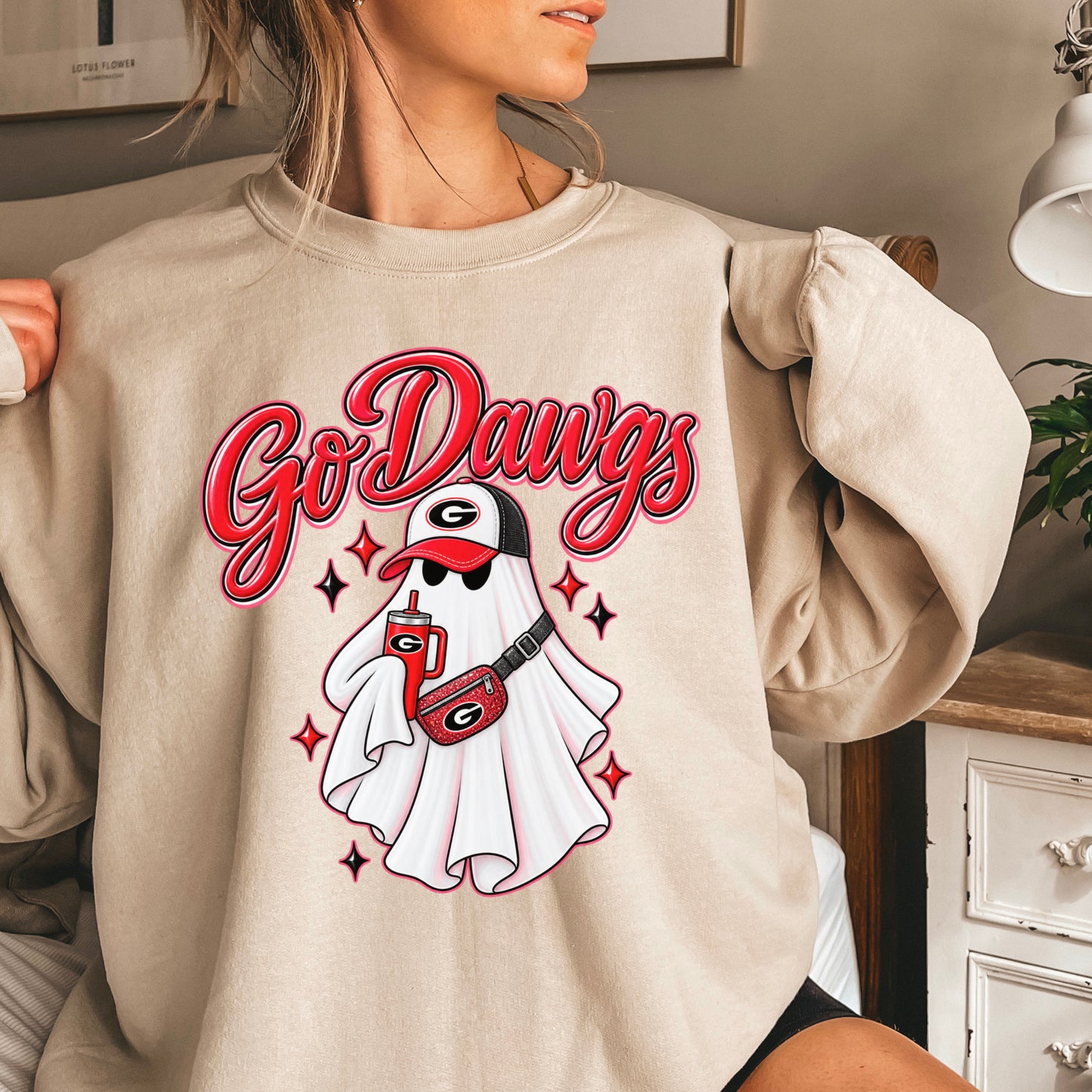 Georgia Halloween Ghost Crewneck Sweatshirt