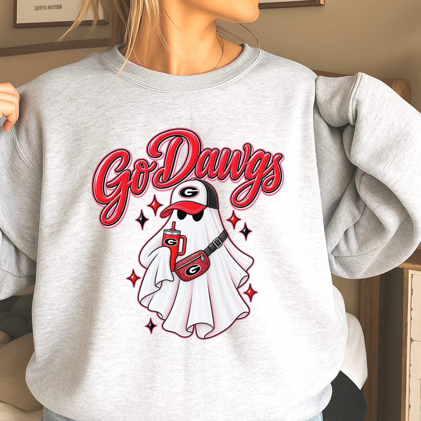 Georgia Halloween Ghost Crewneck Sweatshirt