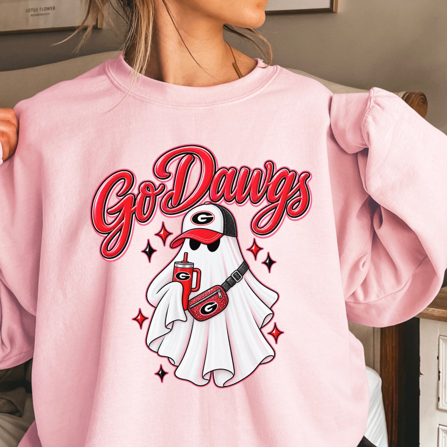 Georgia Halloween Ghost Crewneck Sweatshirt