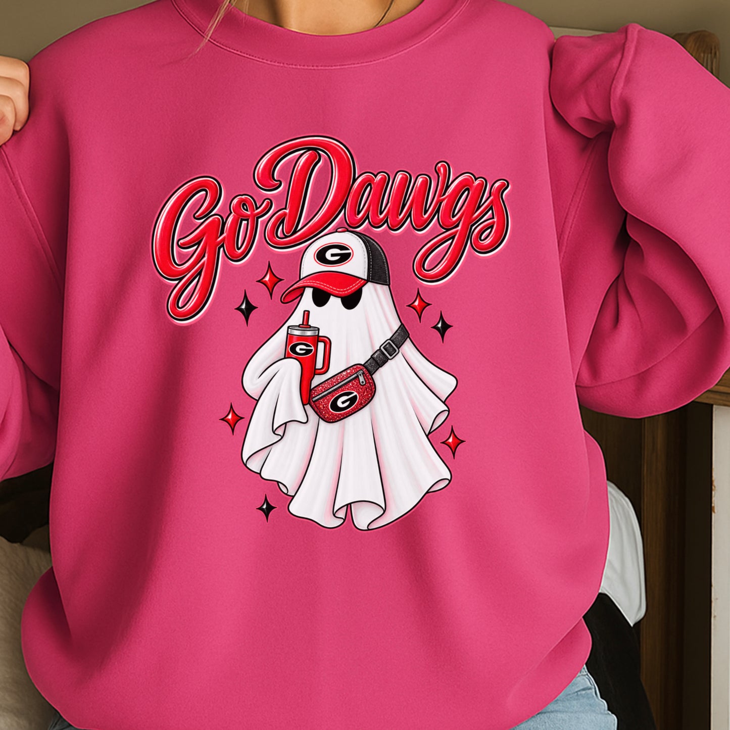 Georgia Halloween Ghost Crewneck Sweatshirt