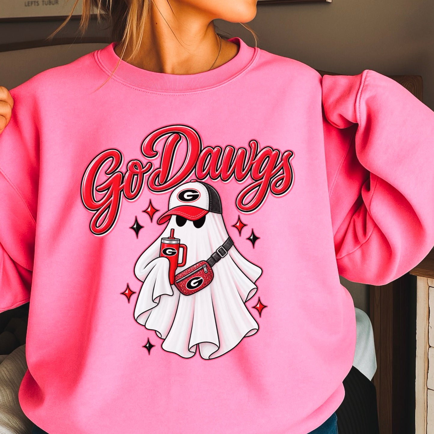 Georgia Halloween Ghost Crewneck Sweatshirt