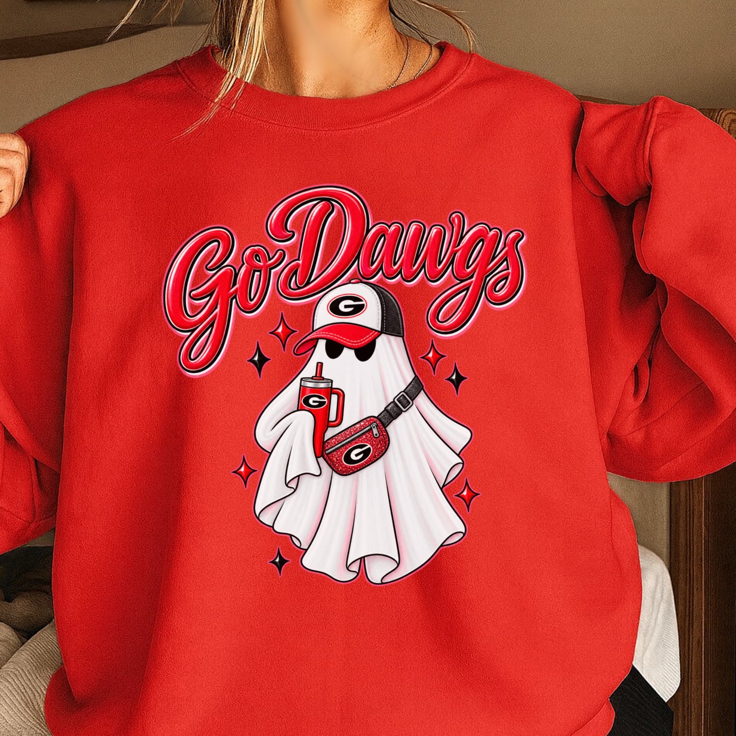 Georgia Halloween Ghost Crewneck Sweatshirt