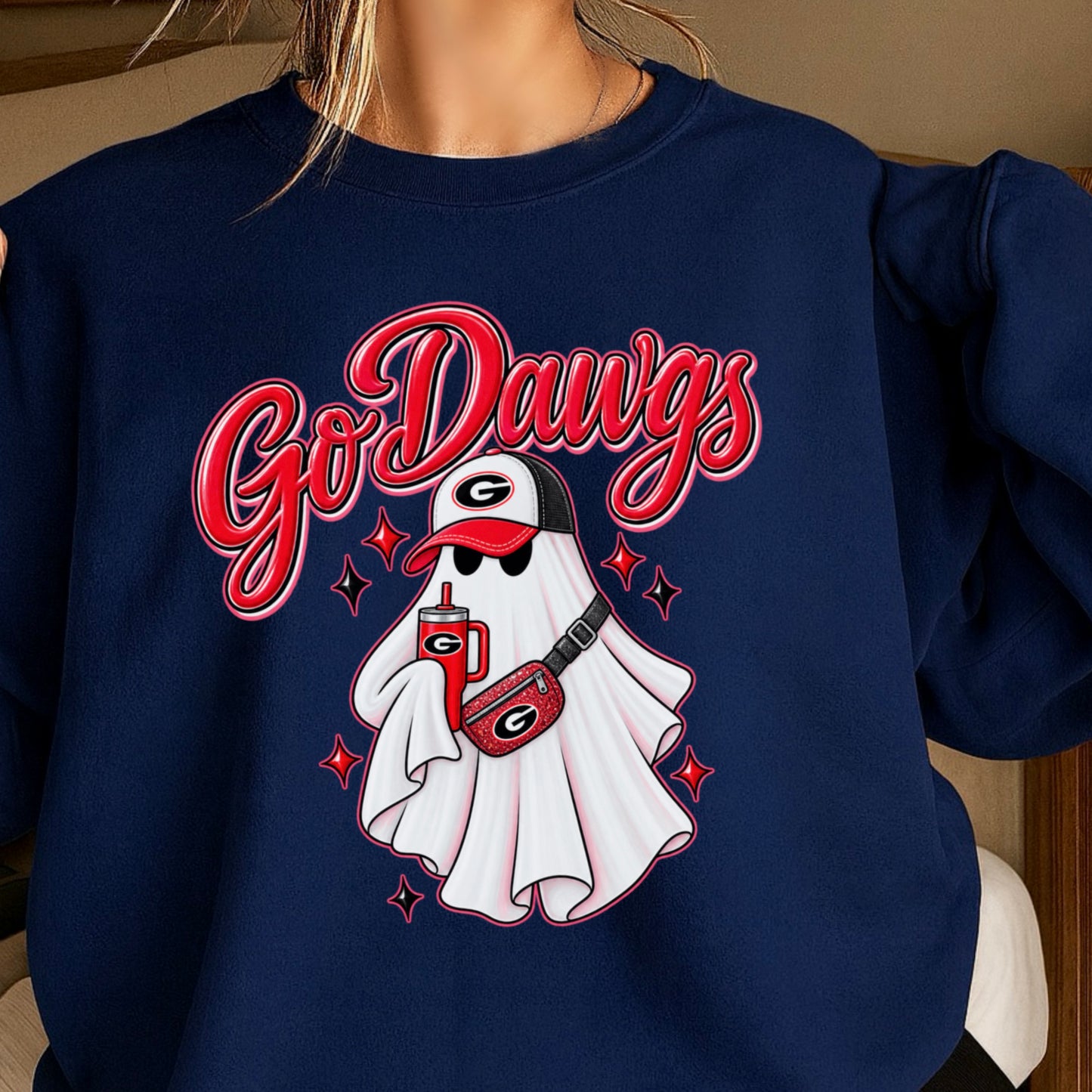 Georgia Halloween Ghost Crewneck Sweatshirt