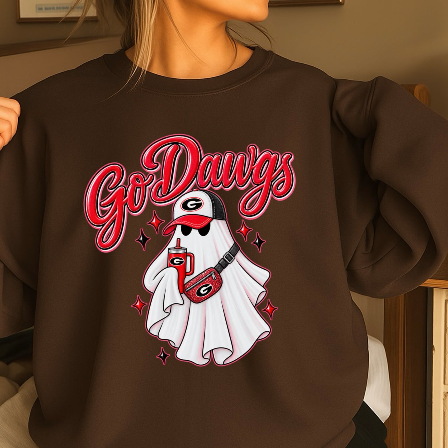Georgia Halloween Ghost Crewneck Sweatshirt